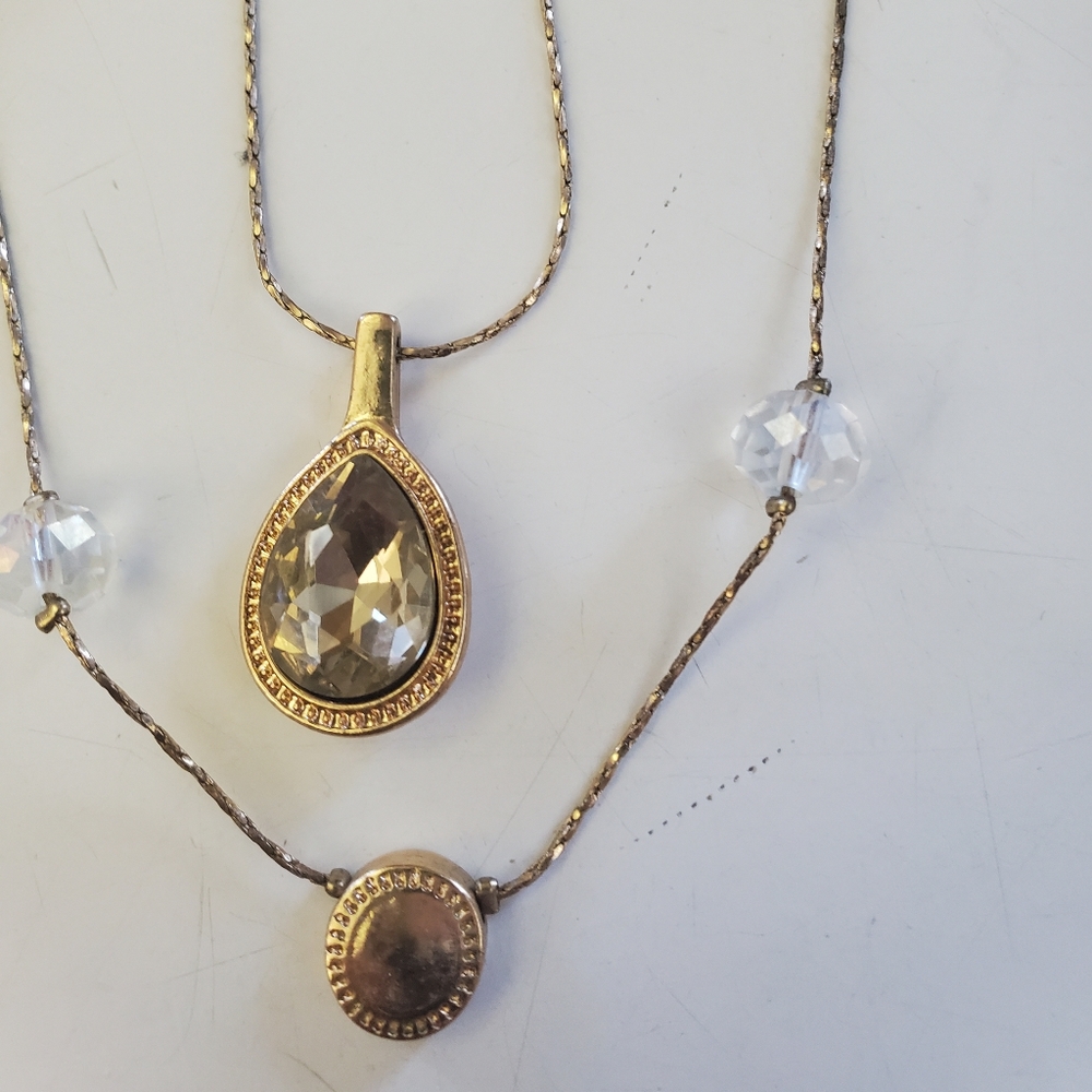 🌟 5 for $15 🌟 Dual strand jewel necklace & drop earring set